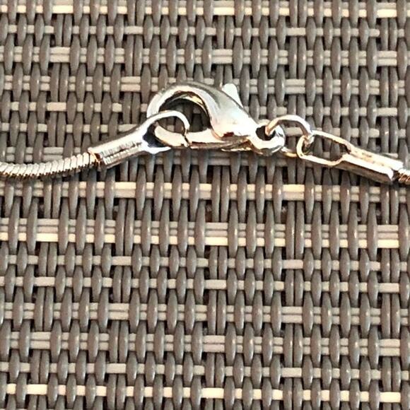 Silver Hollow Butterly Charm Necklace - Picture 5 of 7